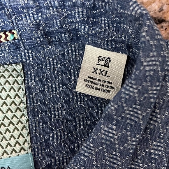 Scotch Soda Carnabay Surf Blue Chambray Shirt Beach Coastal Preppy XXL Beach - Picture 9 of 11